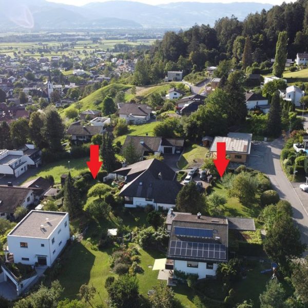 Villa in Röthis - Luftbild aus Richtung Osten - Amann Immobilien