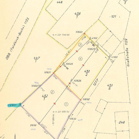 Attraktives Grundstück in Feldkirch-Tisis - Vermessungsplan - Amann Immobilien
