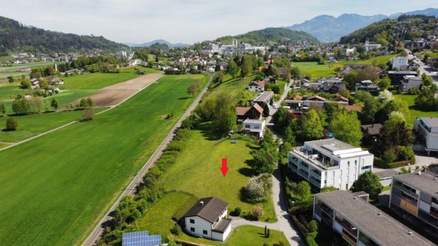 Attraktives Grundstück in Feldkirch-Tisis - Blick Richtung Stadt Feldkirch - Amann Immobilien