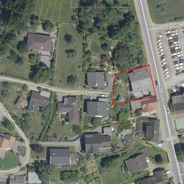 Wohnhaus mit Gewerbeflächen in Sulz - Katasterplan - Amann Immobilien