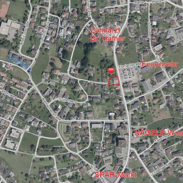 Wohnhaus mit Gewerbeflächen in Sulz - Übersichtsplan - Amann Immobilien