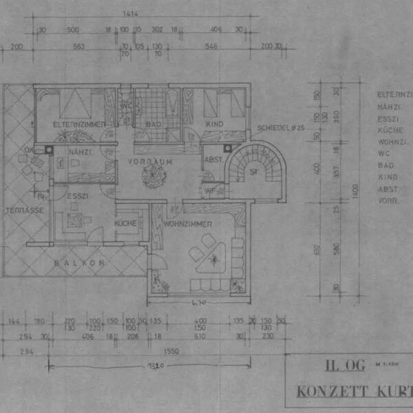 Wohnhaus mit Gewerbeflächen in Sulz - Grundriss 2. OG - Amann Immobilien