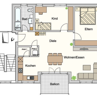 Geräumige 3-Zi-Wohnung in Feldkirch-Tisis - Grundrissplan - Amann Immobilien