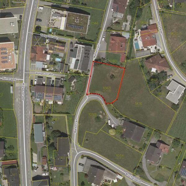 Baugrund in Hanglage - Röthis - Katasterplan - Amann Immobilien