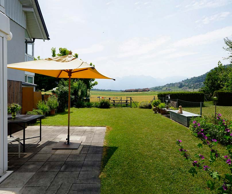 3-Zi-Gartenwohnung in Feldkirch-Tosters - Blick zum Tostner Ried - Amann Immobilien