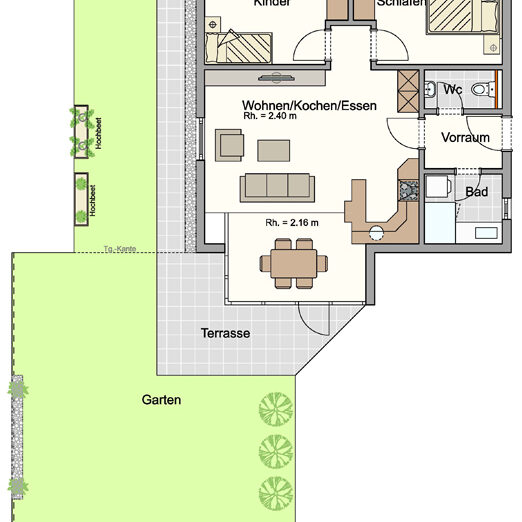 3-Zimmer-Wohnung in Feldkirch-Tosters - Grundriss - Amann Immobilien