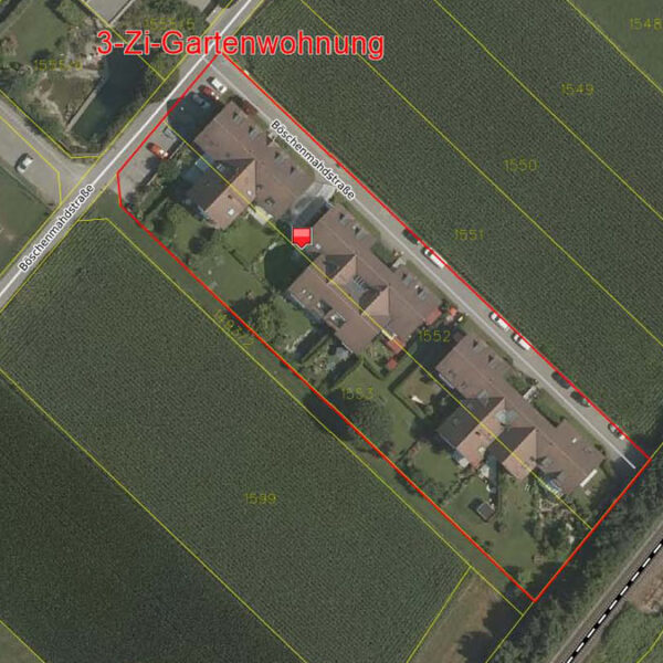 3-Zi-Gartenwohnung in Feldkirch-Tosters - Katasterplan - Amann Immobilien