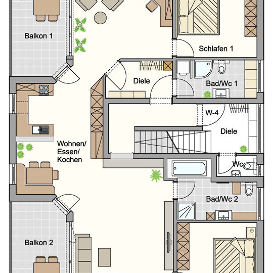 4-Zi-Wohnung mit 124 m2 in ruhiger und stadtnaher Lage - Feldkirch - Grundrissplan - Amann Immobilien