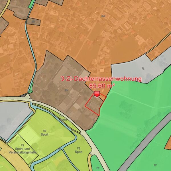 3-Zi-Dachterrassenwohnung mit 113 m2 Terrasse in Altach - Flächenwidmungsplan - Amann Immobilien