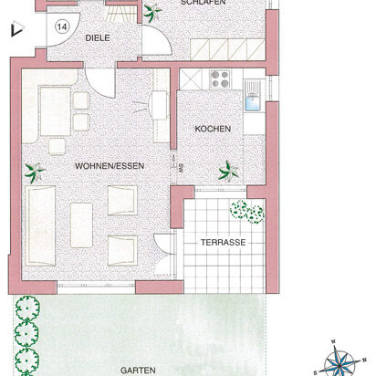 Geräumige und helle 2-Zi-Wo | Grundriss - Rankweil - Amann Immobilien