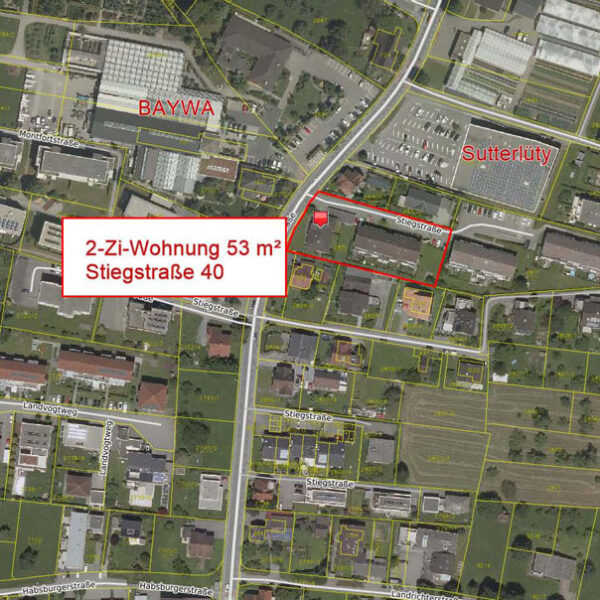 Geräumige und helle 2-Zi-Wo | Rankweil - Katasterplan - Amann Immobilien