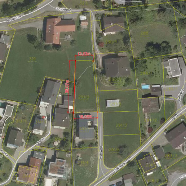 Baugrund in Klaus - Hohlweg - Katasterplan - Amann Immobilien