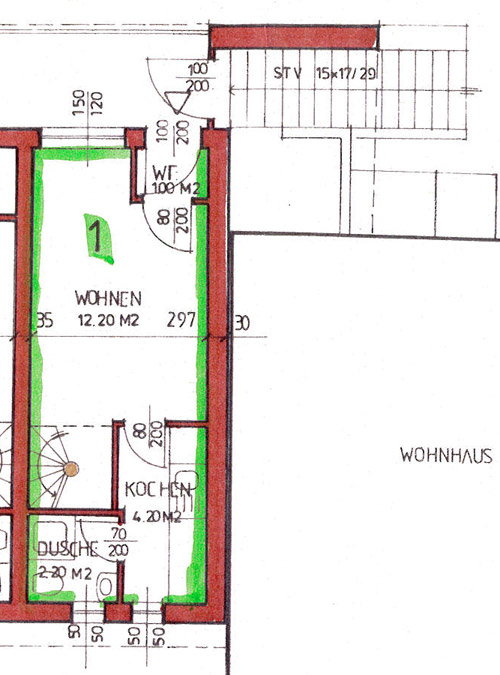 Preiswerte 2-Zimmer-Wohnung in Rankweil-Brederis - Grundrissplan 1. OG - Amann Immobilien
