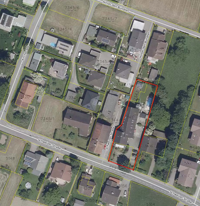 Preiswerte 2-Zimmer-Wohnung in Rankweil-Brederis - Katasterplan - Amann Immobilien