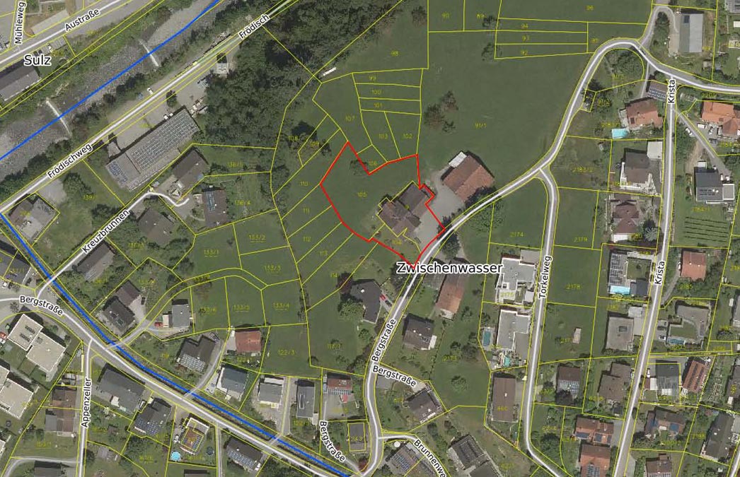 Grundstück in Bestlage mit herrlichem Panoramablick - Zwischenwasser - Katasterplan - Amann Immobilien