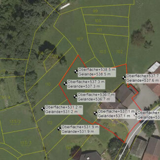 3 Einfamilienhausgrundstücke mit traumhafter Aussicht! - Zwischenwasser - Katasterplan mit Höhenangaben - Amann Immobilien