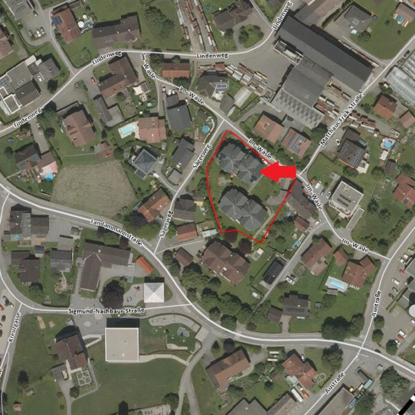 1-Zimmer-Appartement in Sulz - Ideal zum Vermieten - Katasterplan - Amann Immobilien