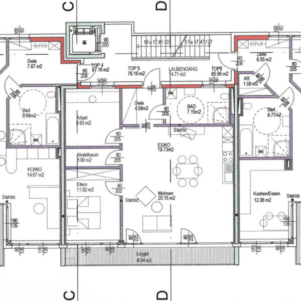 Moderne 3-Zimmer-Wohnung in Weiler - Obergeschossplan - Amann Immobilien