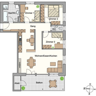 Großzügige und sehr gepflegte 4-Zimmer-Wohnung in Rankweil - Grundrissplan - Amann Immobilien