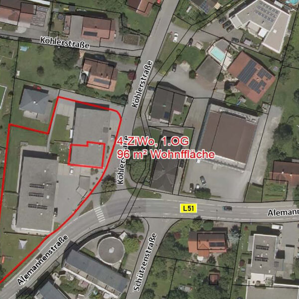 Großzügige und sehr gepflegte 4-Zimmer-Wohnung in Rankweil - Katasterplan - Amann Immobilien