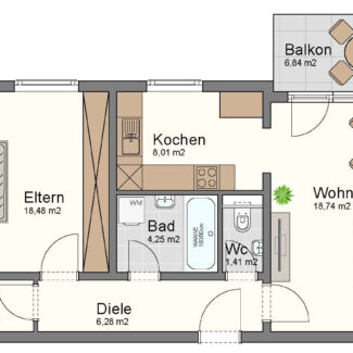 Leistbare 2-Zimmer-Wohnung in Feldkirch - Grundrissplan - Amann Immobilien