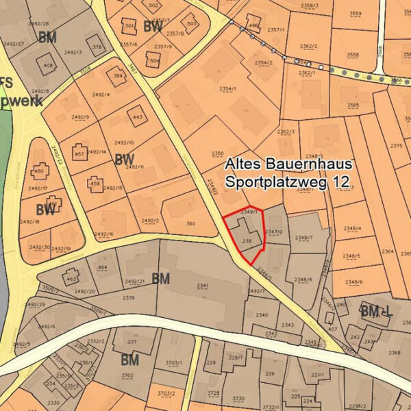 Altes Bauernhaus in Göfis - Flächenwidmungsplan - Amann Immobilien