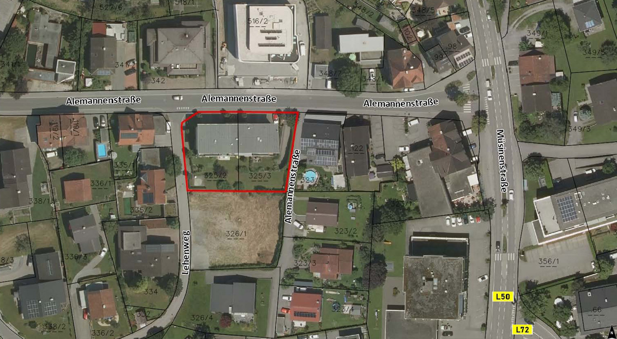 Attraktive 3-Zimmer-Wohnung in guter Lage - Sulz - Katasterplan - Amann Immobilien