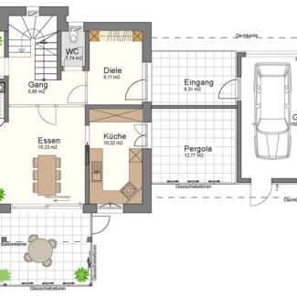Gepflegtes Einfamilienhaus in bester Lage - Feldkirch - Grundrissplan EG - Amann Immobilien