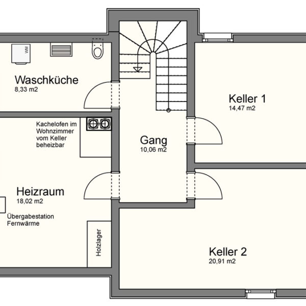 Gepflegtes Einfamilienhaus in bester Lage - Feldkirch - Grundrissplan KG - Amann Immobilien