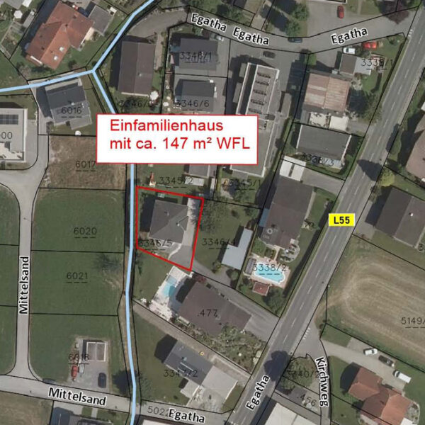 Geräumiges Einfamilienhaus in Koblach - Katasterplan - Amann Immobilien