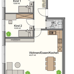 Geräumige 4-Zi-Wohnung im Grünen - Nenzing - Grundrissplan - Amann Immobilien