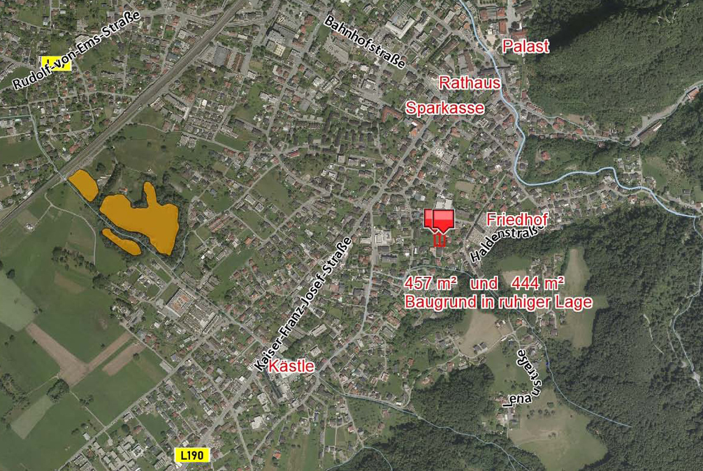 2 Grundstücke in ruhiger und zentrumsnaher Lage - Übersichtsplan - Hohenems - Amann Immobilien