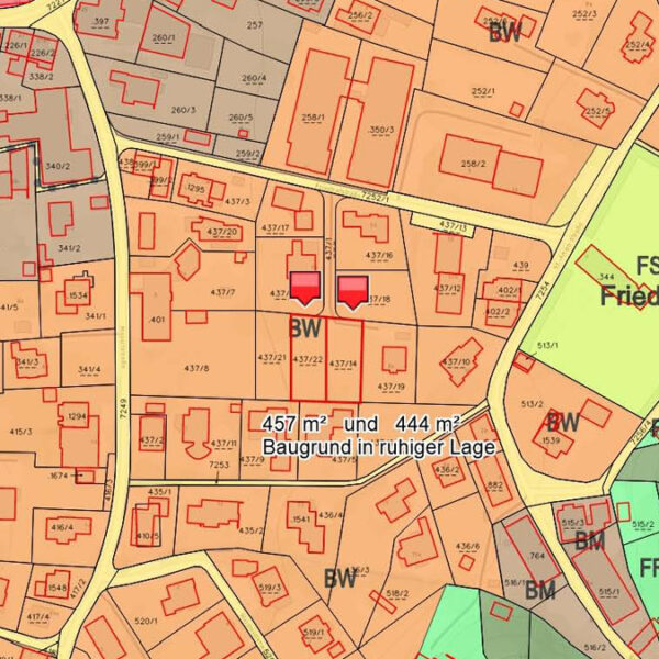 2 Grundstücke in ruhiger und zentrumsnaher Lage - Flächenwidmungsplan - Hohenems - Amann Immobilien