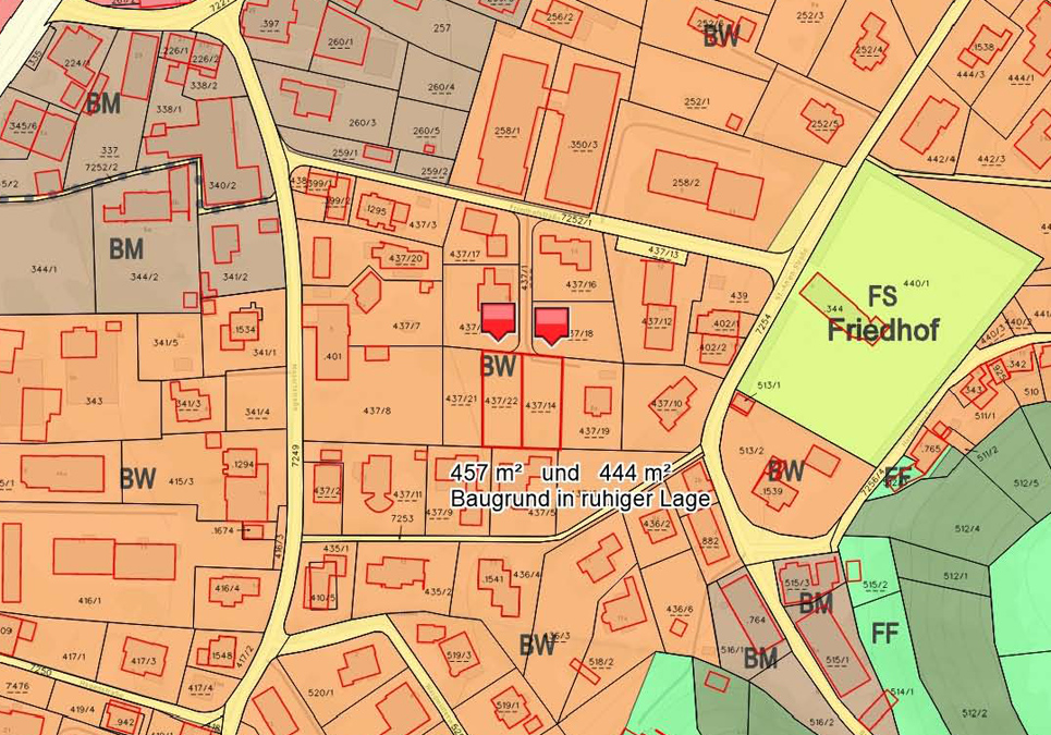 2 Grundstücke in ruhiger und zentrumsnaher Lage - Flächenwidmungsplan - Hohenems - Amann Immobilien