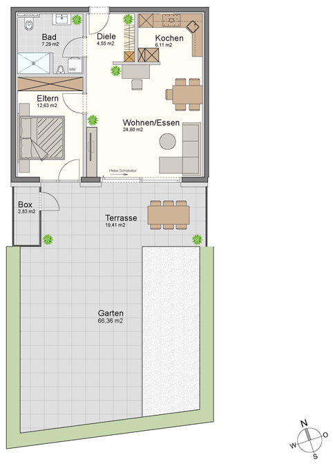 Neuwertige 2-Zimmer-Gartenwohnung in Sulz - Amann Immobilien