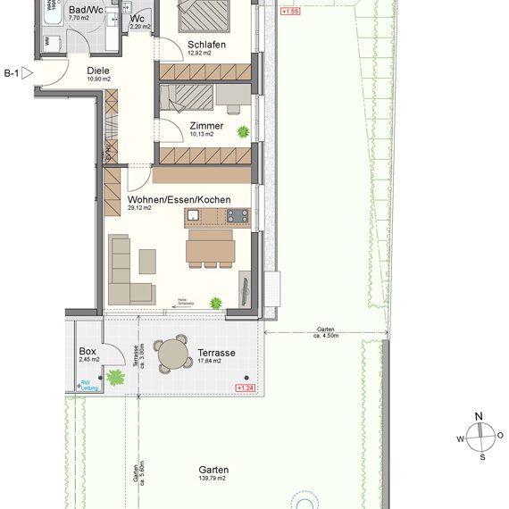 Super 3-Zi-Gartenwohnung in Göfis - Grundriss - Amann Immobilien