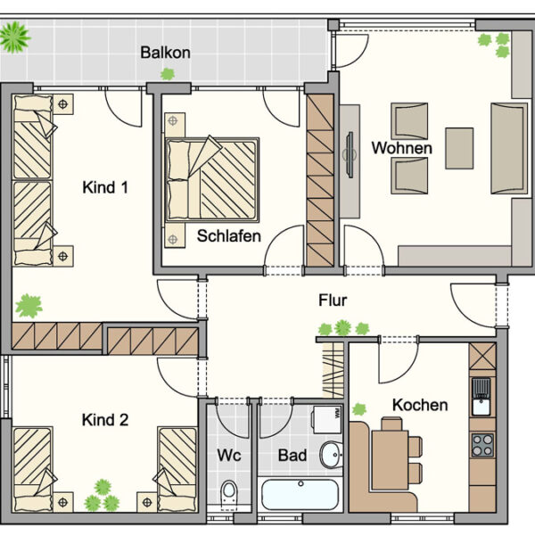 4-Zimmer-Familienwohnung in Feldkirch-Altenstadt - Grundrissplan - Amann Immobilien