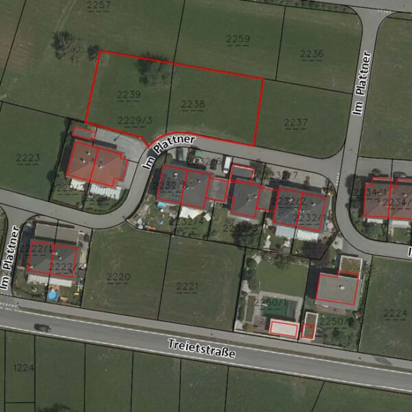 Baugründe in variabler Größe in Klaus - Katasterplan - Amann Immobilien