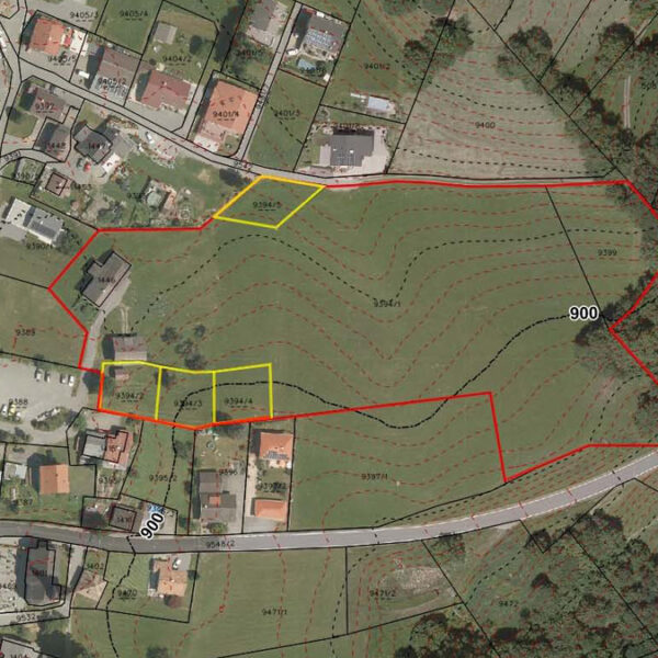 Große Liegenschaft in Nenzing-Gurtis - Höhenschichtenplan - Amann Immobilien
