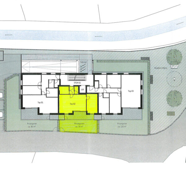 Attraktive 2-Zi-Gartenwohnung in Weiler - EG-Lageplan - Amann Immobilien