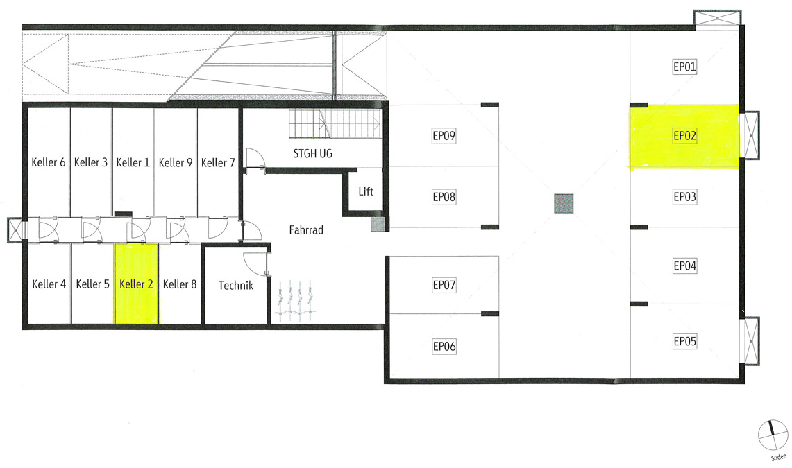 Attraktive 2-Zi-Gartenwohnung in Weiler - UG-Plan - Amann Immobilien