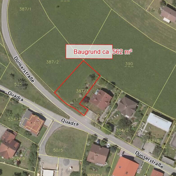 Baugrund mit super Aussicht in Schnifis - Katasterplan - Amann Immobilien