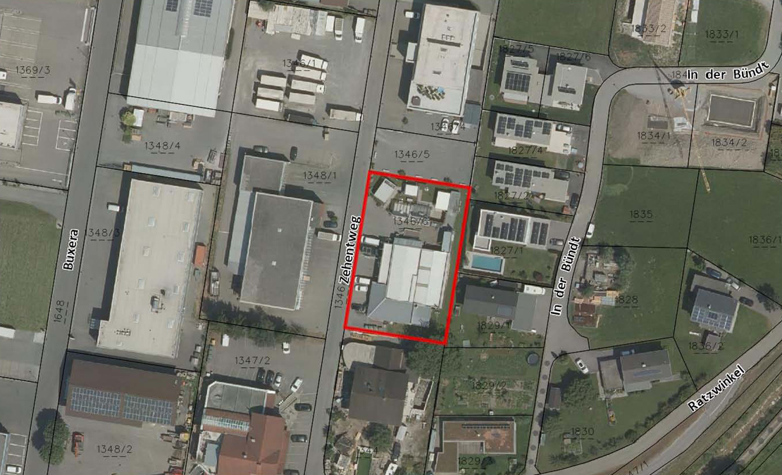 Werkstätte/Produktionsflächen zu vermieten - Katasterplan - Amann Immobilien
