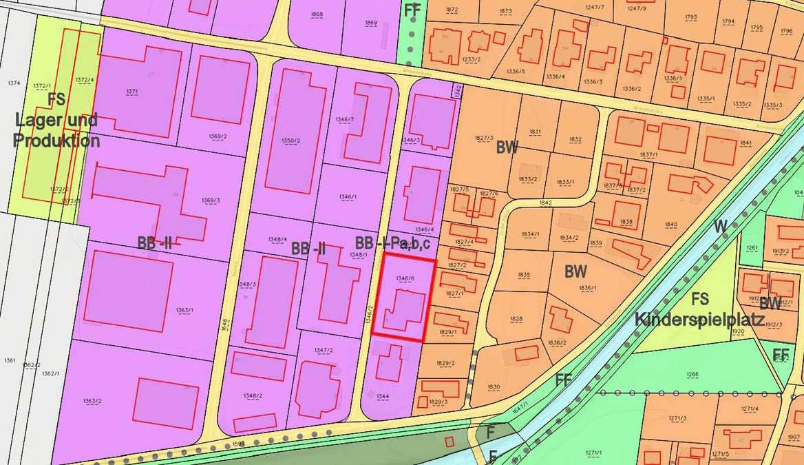 Werkstätte/Produktionsflächen zu vermieten - Flächenwidmungsplan - Amann Immobilien