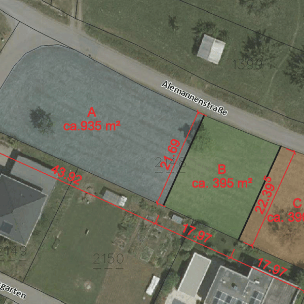 Attraktives Grundstück in Sulz - Teilungsvorschlag - Amann Immobilien