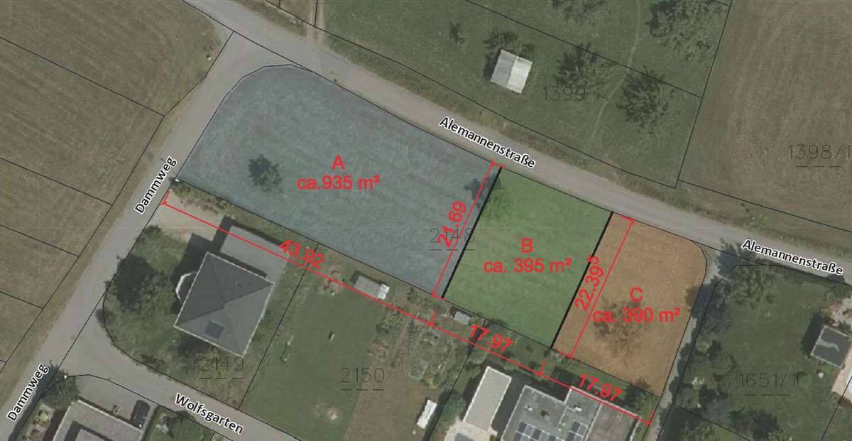 Attraktives Grundstück in Sulz - Teilungsvorschlag - Amann Immobilien