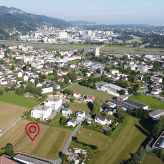 Grundstück mit Entwicklungspotential in Lustenau - Blick Richtung St. Margrethen - Amann Immobilien