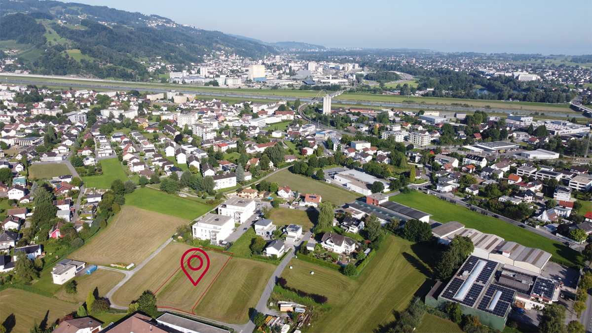 Grundstück mit Entwicklungspotential in Lustenau - Blick Richtung St. Margrethen - Amann Immobilien