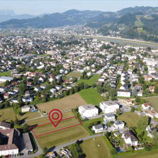 Grundstück mit Entwicklungspotential in Lustenau - Blick Richtung Au - Amann Immobilien