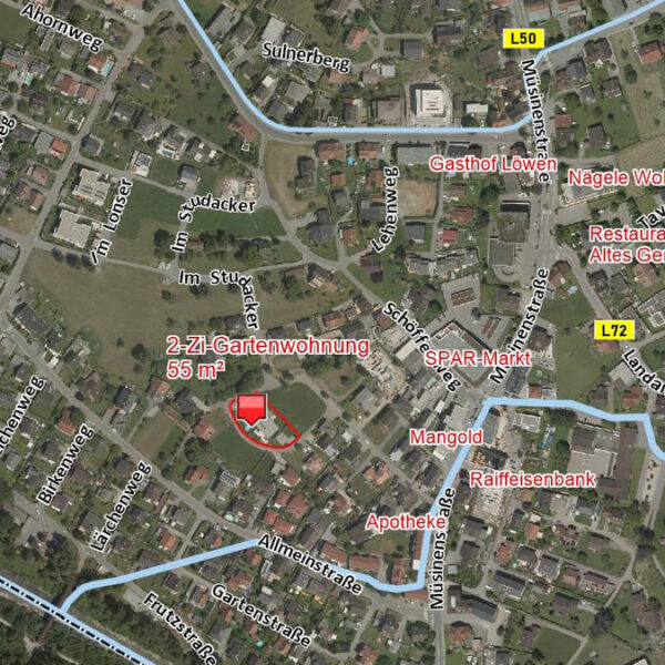 Neuwertige 2-Zimmer-Wohnung in Sulz - Übersichtsplan - Amann Immobilien